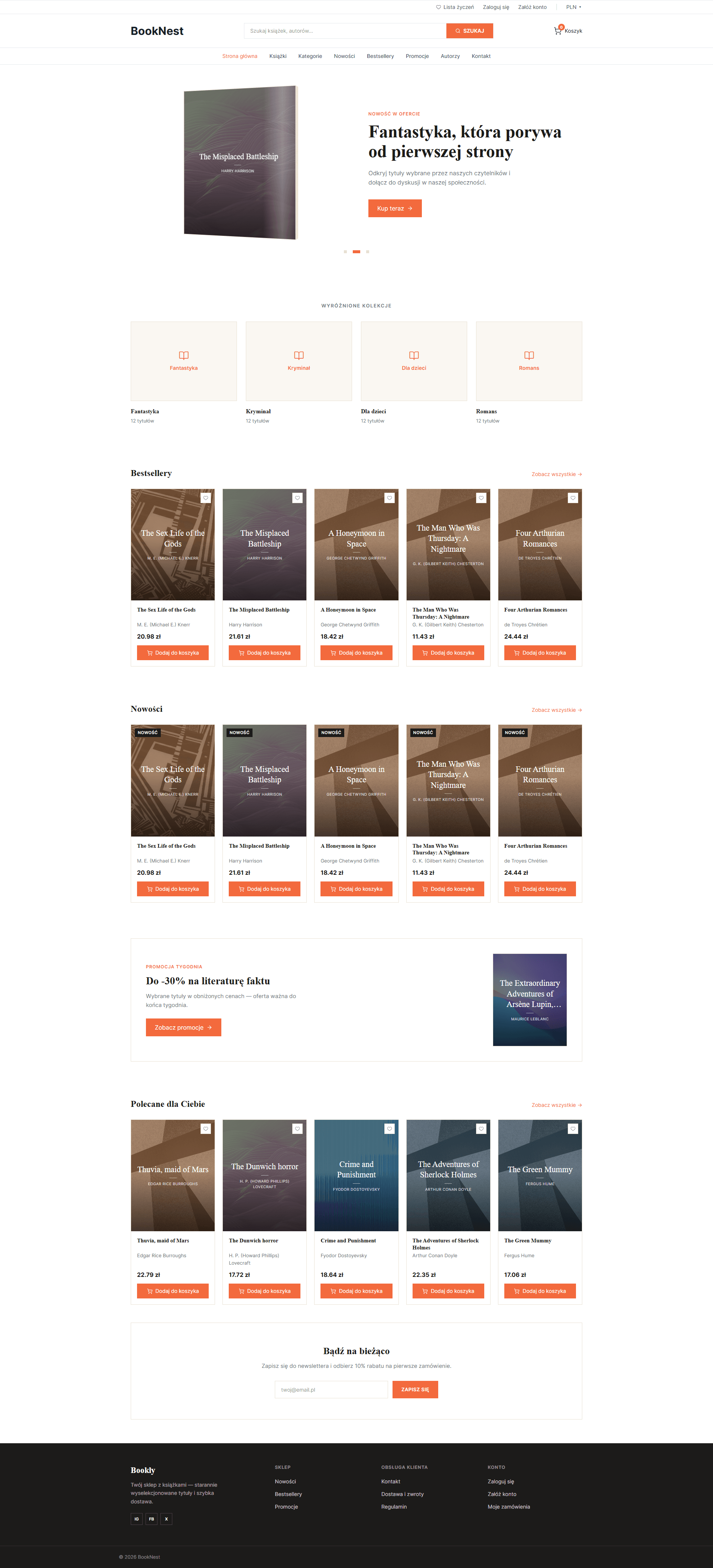 BookNest – Sklep z ebookami — długi zrzut strony