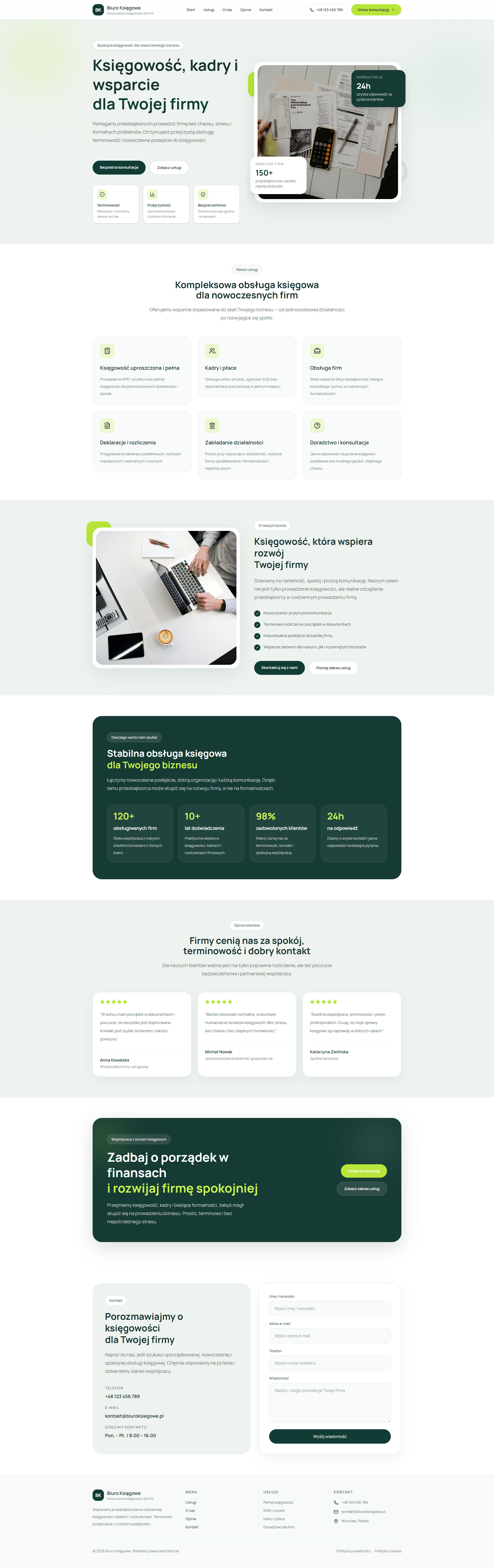Nowoczesne Biuro Księgowe — długi zrzut strony