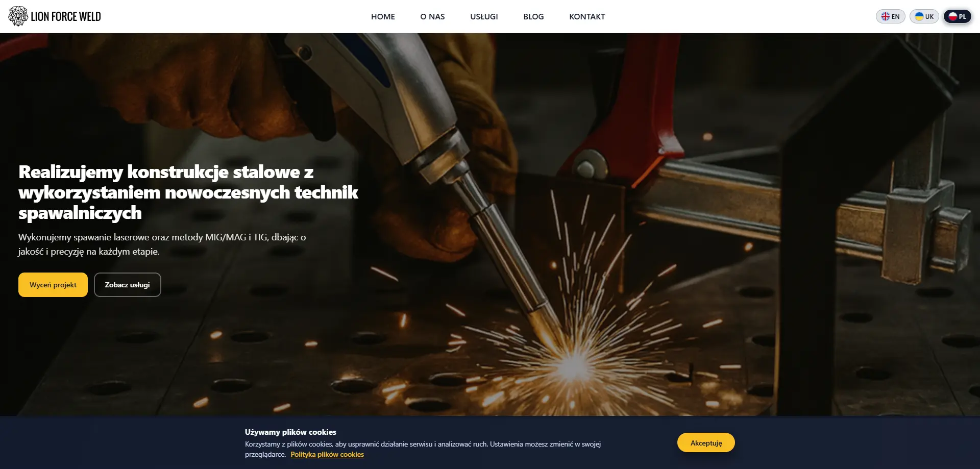 Lion Force Weld — strona firmowa