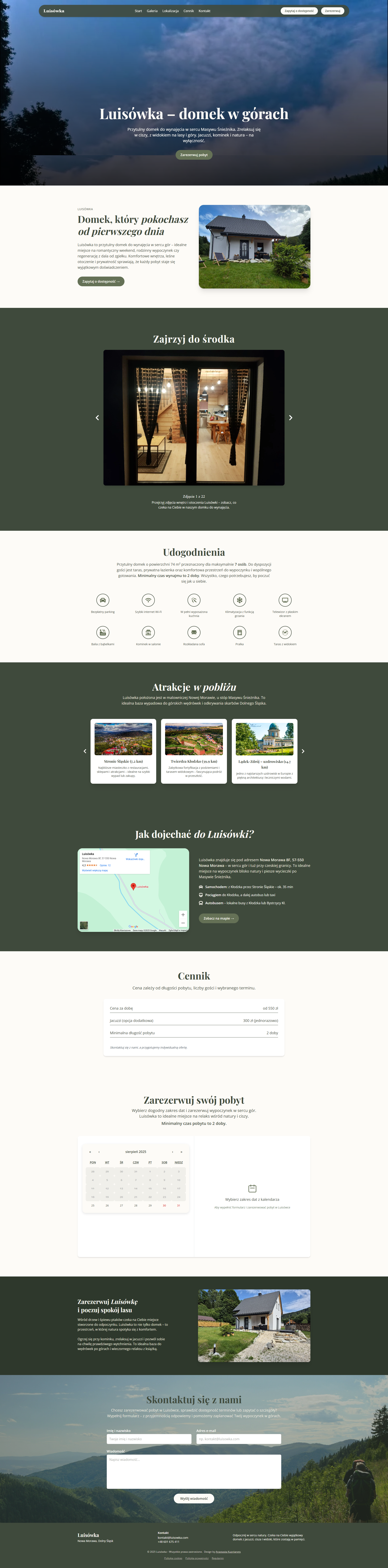 Luisówka — domek w górach — długi zrzut strony (przewijany w ramce)